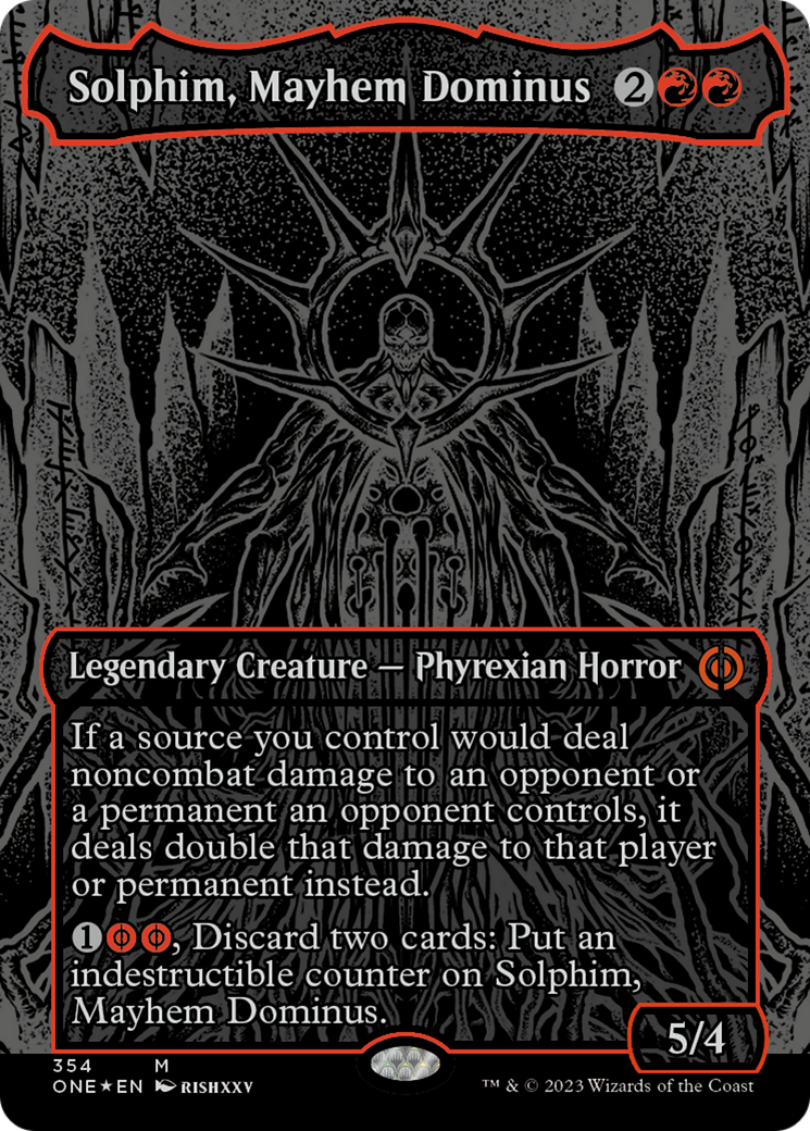 Solphim, Mayhem Dominus (Oil Slick Raised Foil) [Phyrexia: All Will Be One] | Exor Games Bridgewater