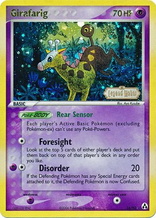 Girafarig (16/92) (Stamped) [EX: Legend Maker] | Exor Games Bridgewater