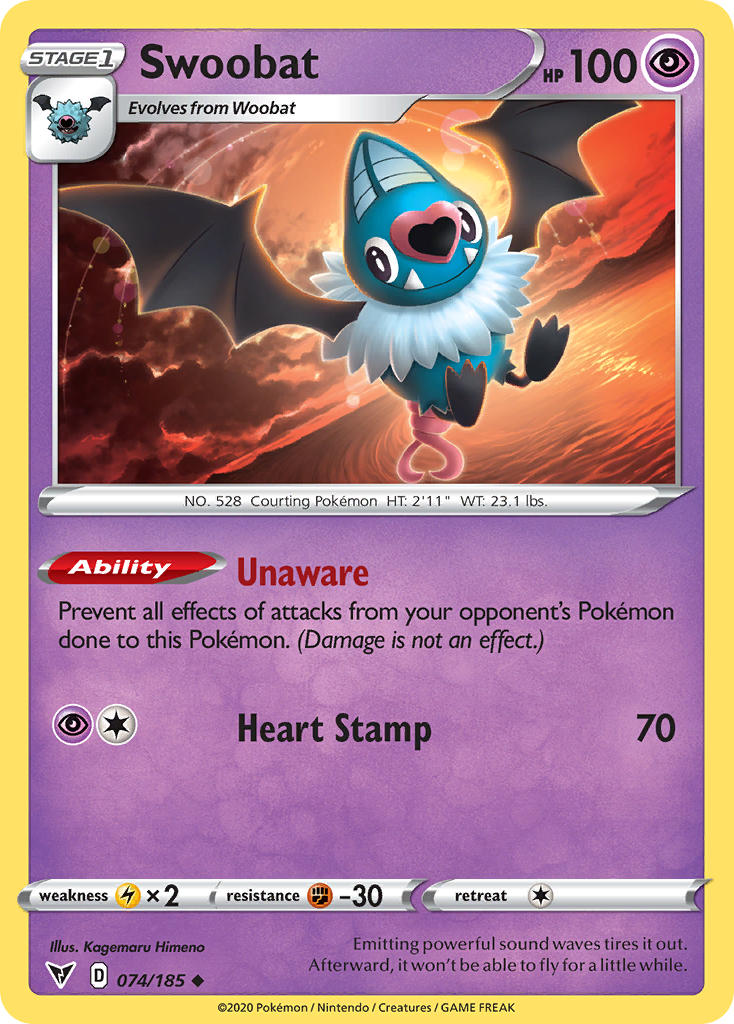 Swoobat (074/185) [Sword & Shield: Vivid Voltage] | Exor Games Bridgewater