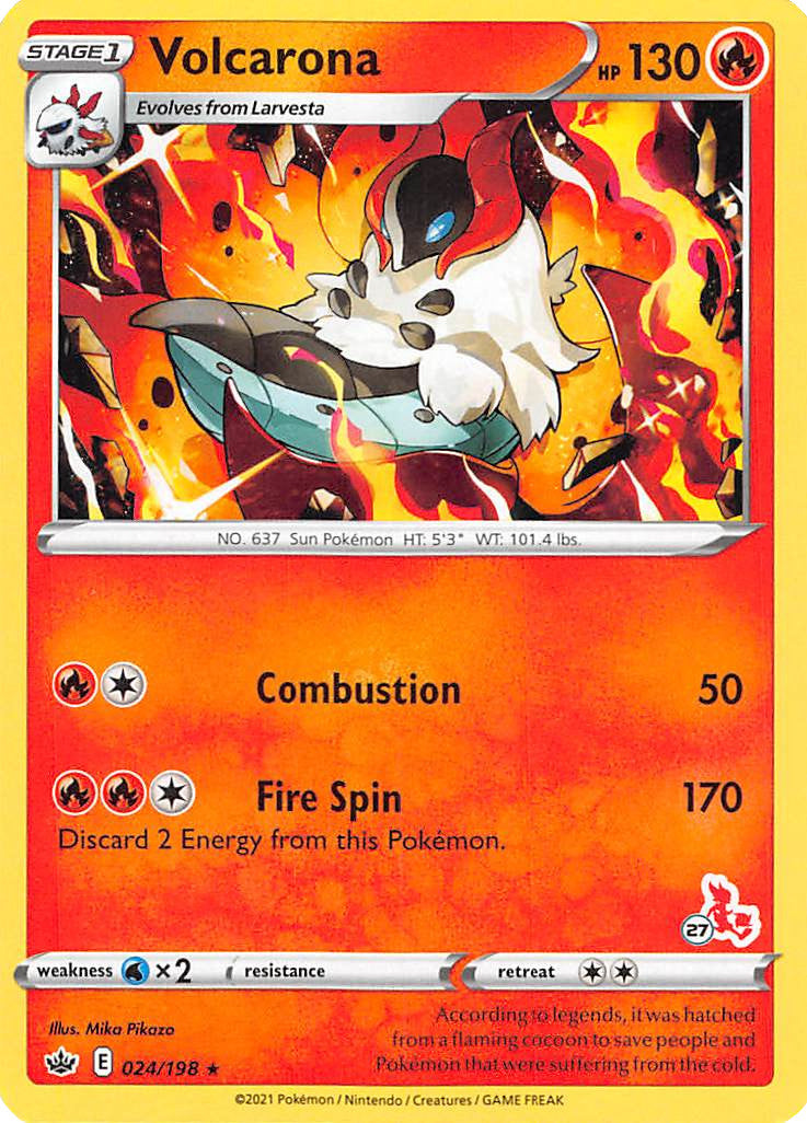 Volcarona (24/198) (Cinderace Stamp #27) [Battle Academy 2022] | Exor Games Bridgewater