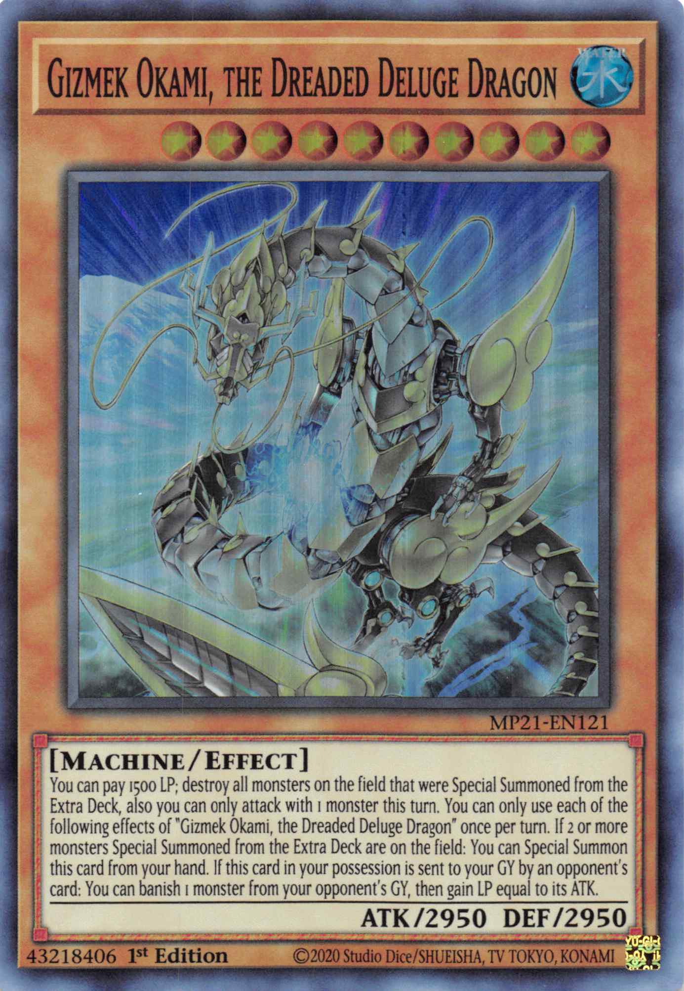 Gizmek Okami, the Dreaded Deluge Dragon [MP21-EN121] Super Rare | Exor Games Bridgewater