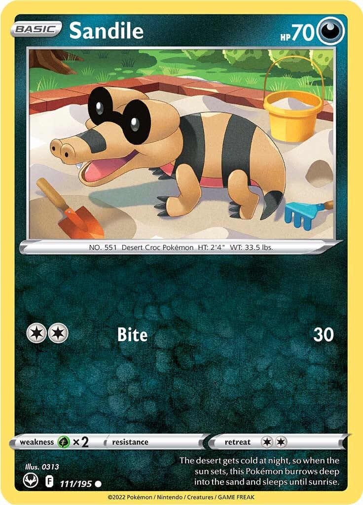 Sandile (111/195) [Sword & Shield: Silver Tempest] | Exor Games Bridgewater