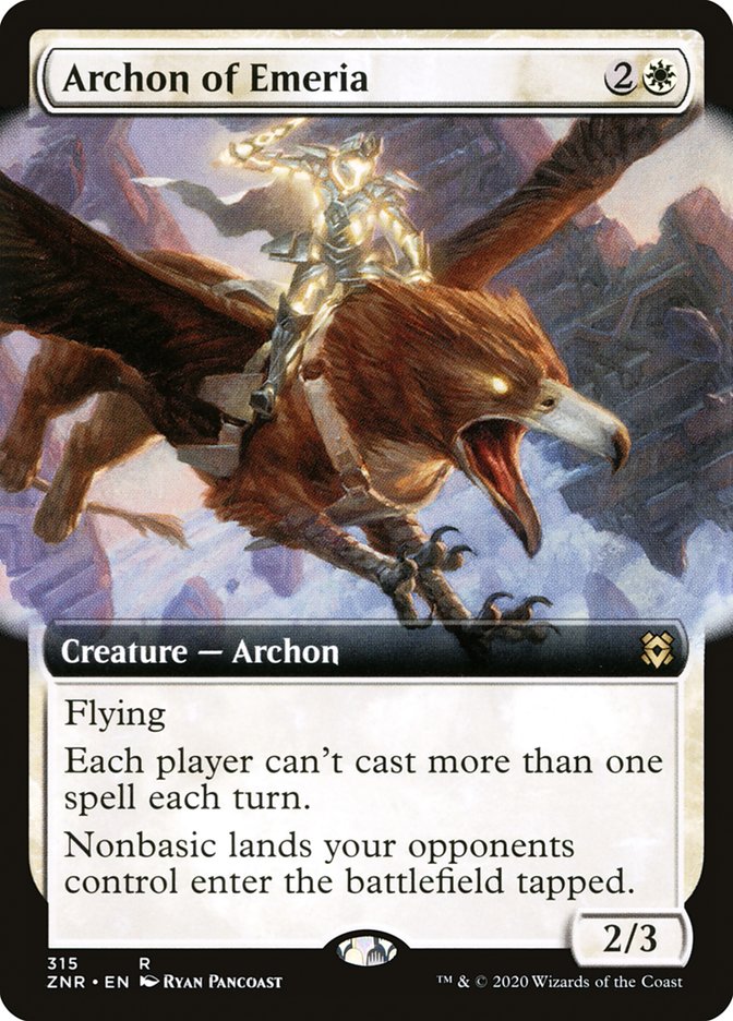 Archon of Emeria (Extended Art) [Zendikar Rising] | Exor Games Bridgewater