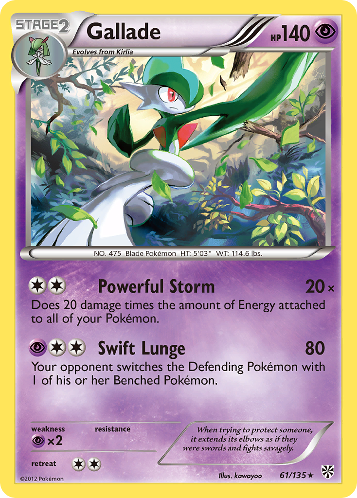 Gallade (61/135) [Black & White: Plasma Storm] | Exor Games Bridgewater