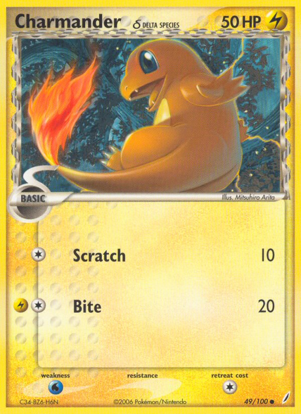 Charmander (49/100) (Delta Species) [EX: Crystal Guardians] | Exor Games Bridgewater