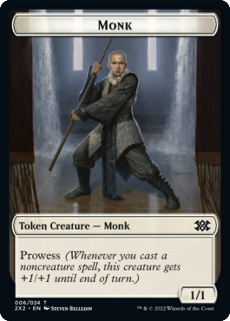 Bear // Monk Double-sided Token [Double Masters 2022 Tokens] | Exor Games Bridgewater