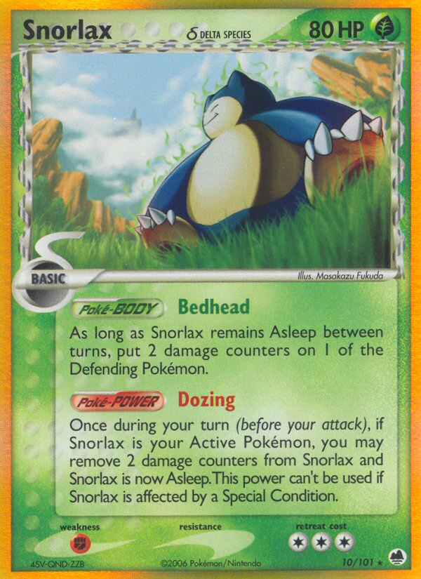 Snorlax (10/101) (Delta Species) [EX: Dragon Frontiers] | Exor Games Bridgewater