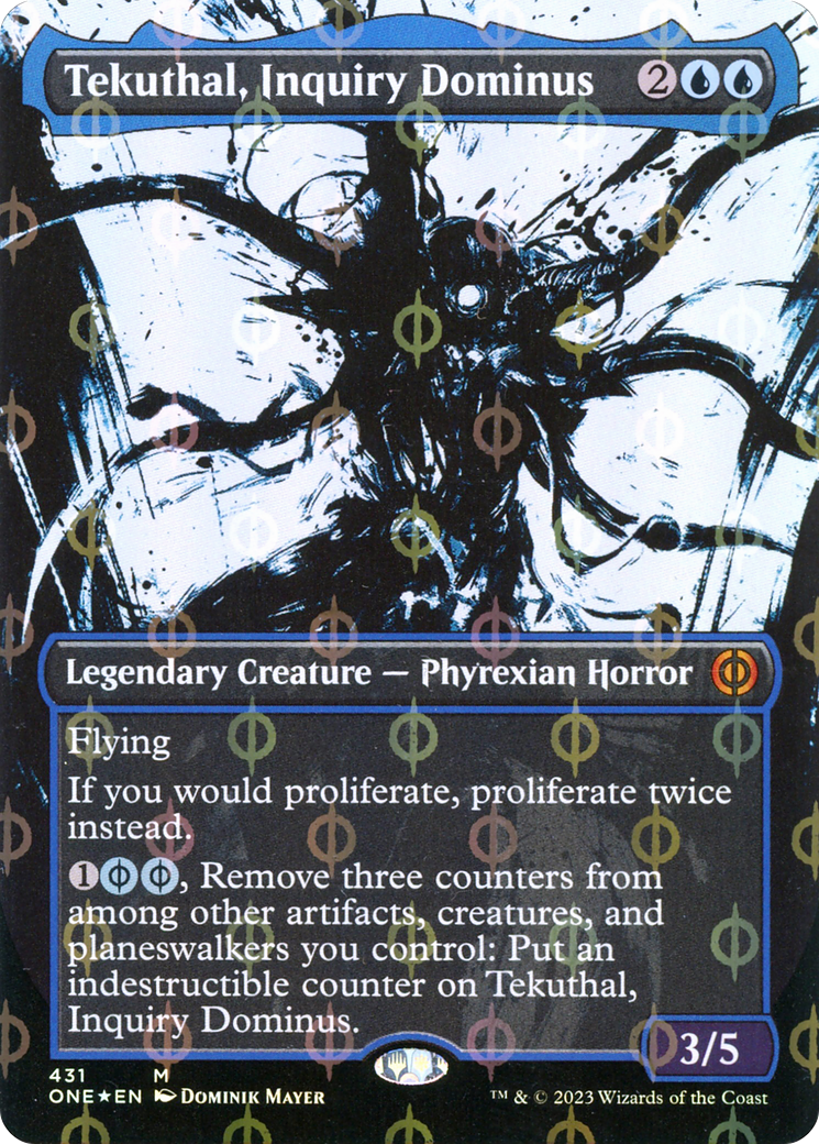 Tekuthal, Inquiry Dominus (Borderless Ichor Step-and-Compleat Foil) [Phyrexia: All Will Be One] | Exor Games Bridgewater