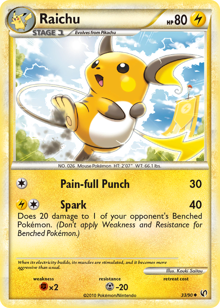 Raichu (33/90) [HeartGold & SoulSilver: Undaunted] | Exor Games Bridgewater