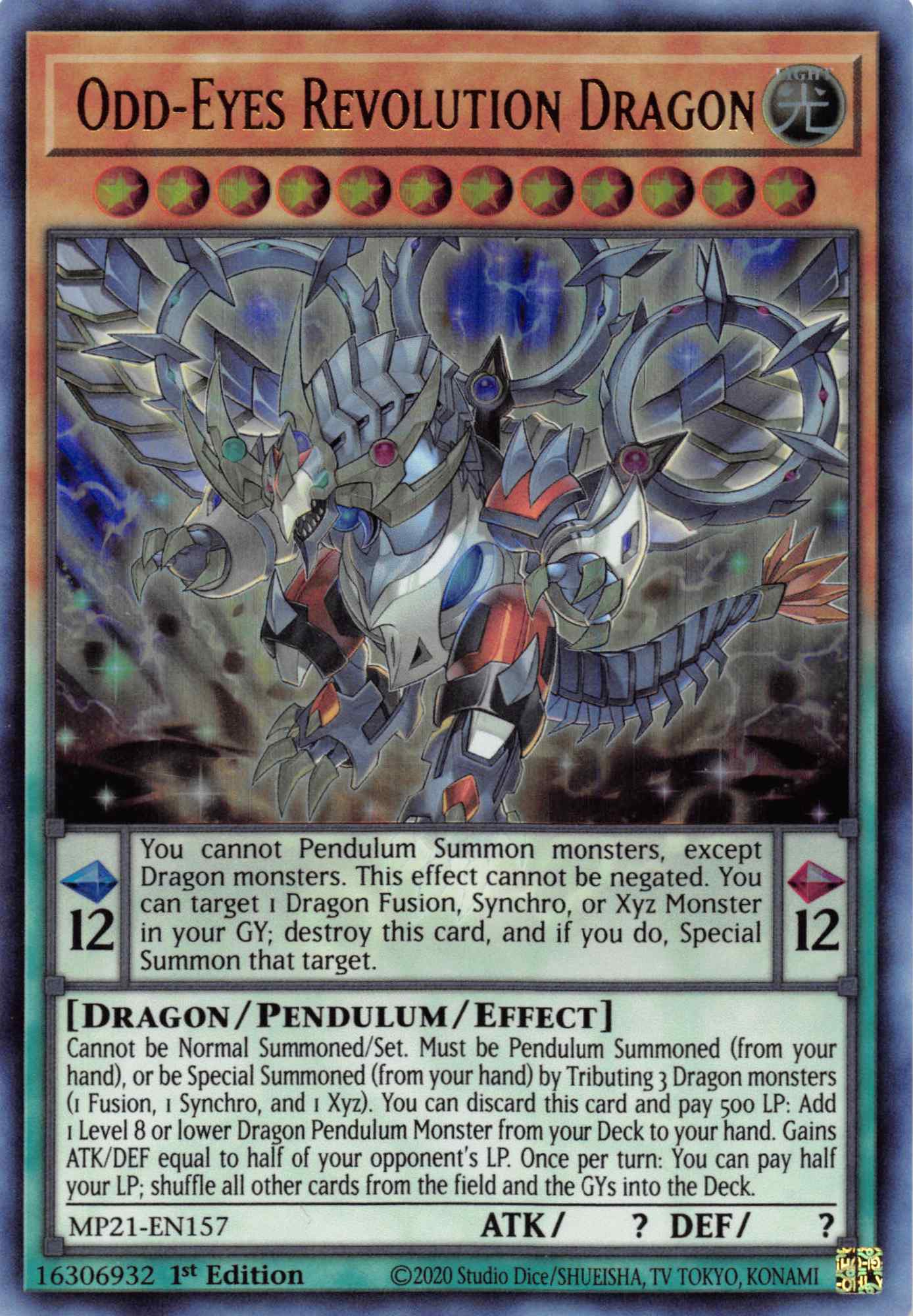 Odd-Eyes Revolution Dragon [MP21-EN157] Ultra Rare | Exor Games Bridgewater