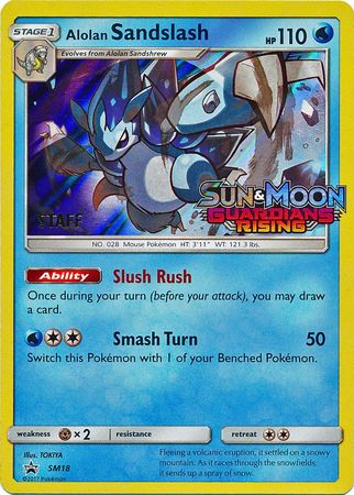 Alolan Sandslash (SM18) (Staff Prerelease Promo) [Sun & Moon: Black Star Promos] | Exor Games Bridgewater