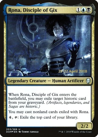Rona, Disciple of Gix [Dominaria Promos] | Exor Games Bridgewater