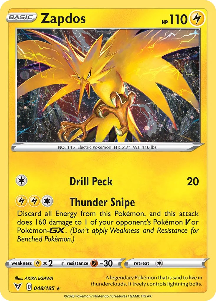Zapdos (048/185) (Cosmos Holo) [Sword & Shield: Vivid Voltage] | Exor Games Bridgewater