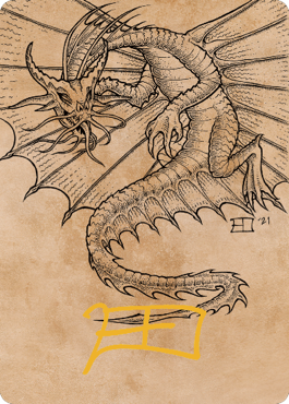 Ancient Gold Dragon Art Card (44) (Gold-Stamped Signature) [Commander Legends: Battle for Baldur's Gate Art Series] | Exor Games Bridgewater