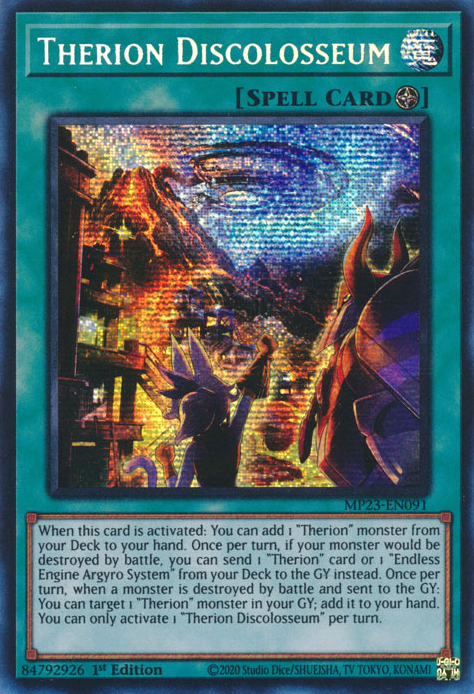 Therion Discolosseum [MP23-EN091] Prismatic Secret Rare | Exor Games Bridgewater