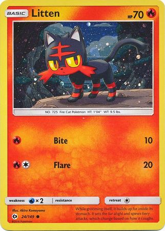 Litten (24/149) (Cosmos Holo) [Sun & Moon: Base Set] | Exor Games Bridgewater