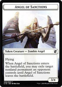 Angel of Sanctions // Horror Double-sided Token [Commander 2019 Tokens] | Exor Games Bridgewater