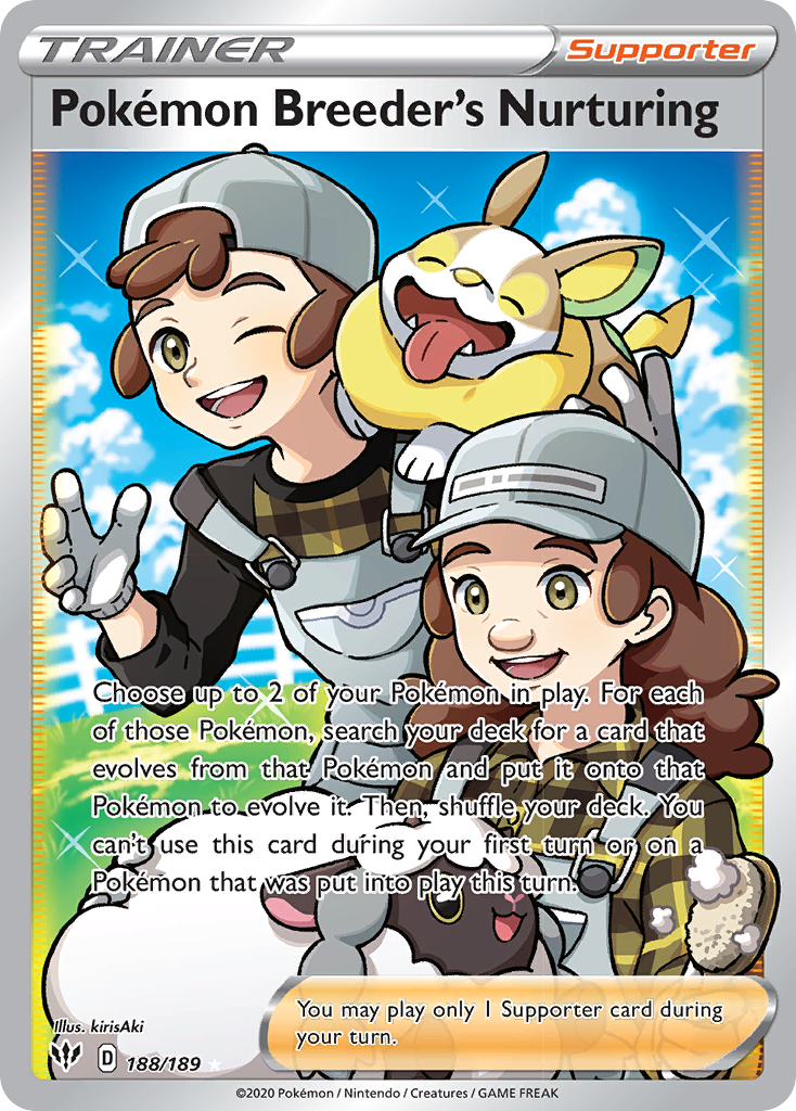 Pokemon Breeder's Nurturing (188/189) [Sword & Shield: Darkness Ablaze] | Exor Games Bridgewater