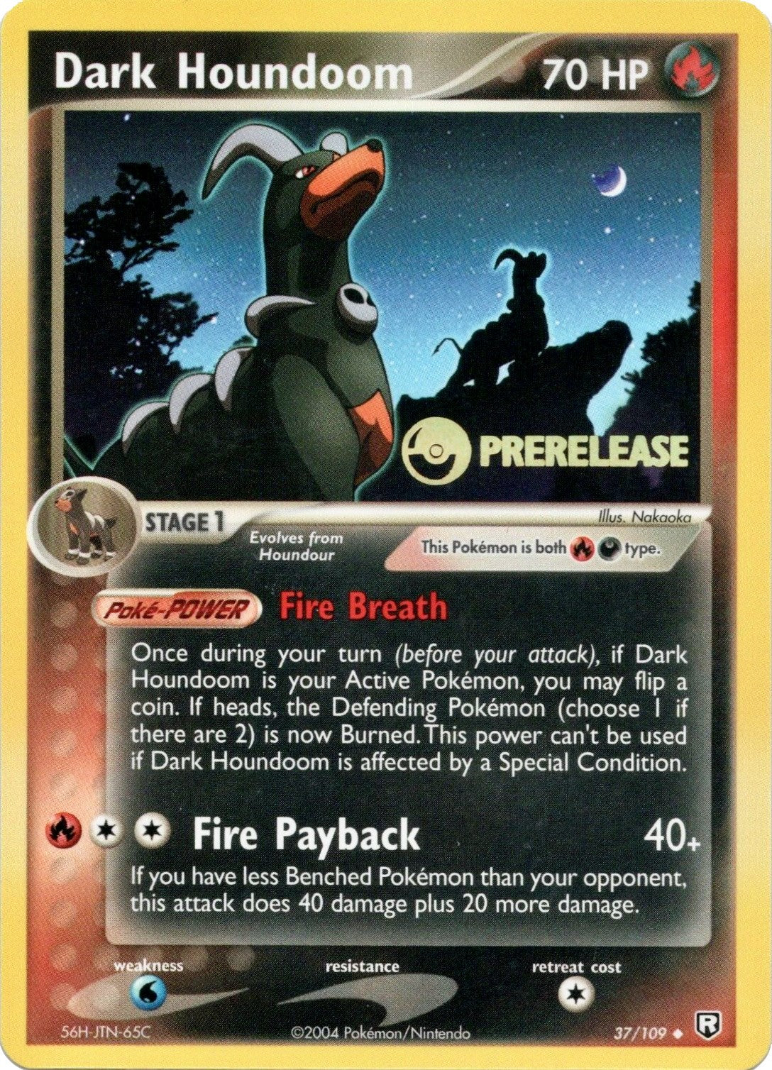 Dark Houndoom (37/109) (Prerelease Promo) [EX: Team Rocket Returns] | Exor Games Bridgewater