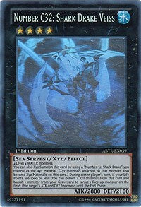 Number C32: Shark Drake Veiss [ABYR-EN039] Ghost Rare | Exor Games Bridgewater