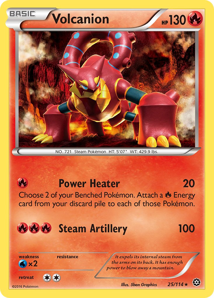 Volcanion (25/114) (Cracked Ice Holo) (Theme Deck Exclusive) [XY: Steam Siege] | Exor Games Bridgewater