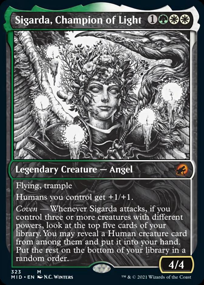 Sigarda, Champion of Light (Showcase) [Innistrad: Midnight Hunt] | Exor Games Bridgewater