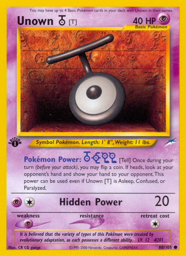 Unown [T] (88/105) [Neo Destiny 1st Edition] | Exor Games Bridgewater