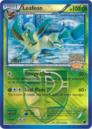 Leafeon (11/116) (Regional Championship Promo Staff) [Black & White: Plasma Freeze] | Exor Games Bridgewater