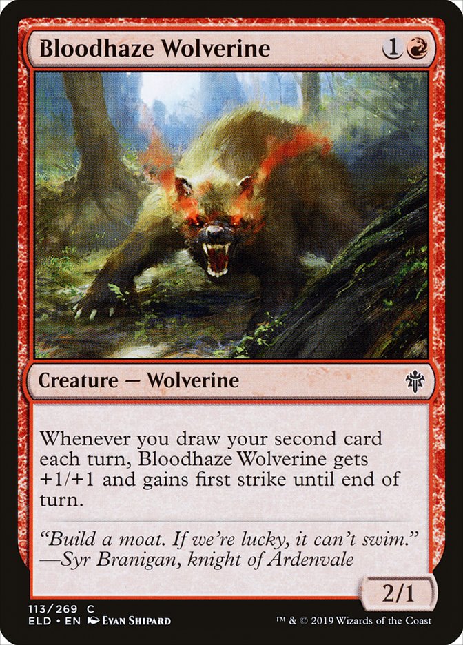 Bloodhaze Wolverine [Throne of Eldraine] | Exor Games Bridgewater