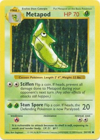 Metapod (54/102) [Base Set Shadowless Unlimited] | Exor Games Bridgewater