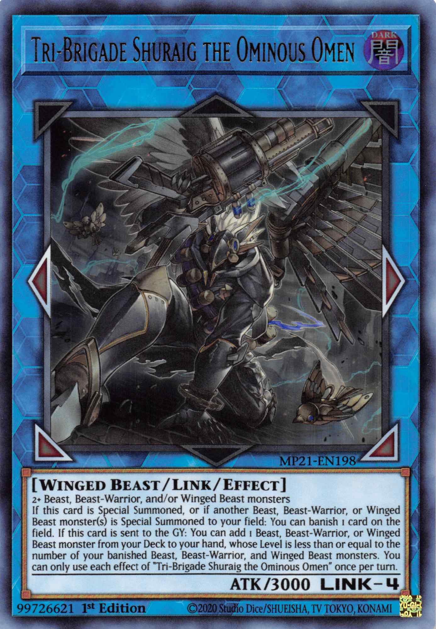 Tri-Brigade Shuraig the Ominous Omen [MP21-EN198] Ultra Rare | Exor Games Bridgewater