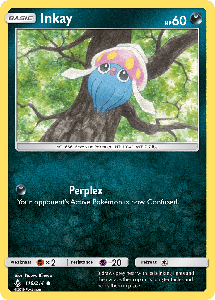 Inkay (118/214) [Sun & Moon: Unbroken Bonds] | Exor Games Bridgewater