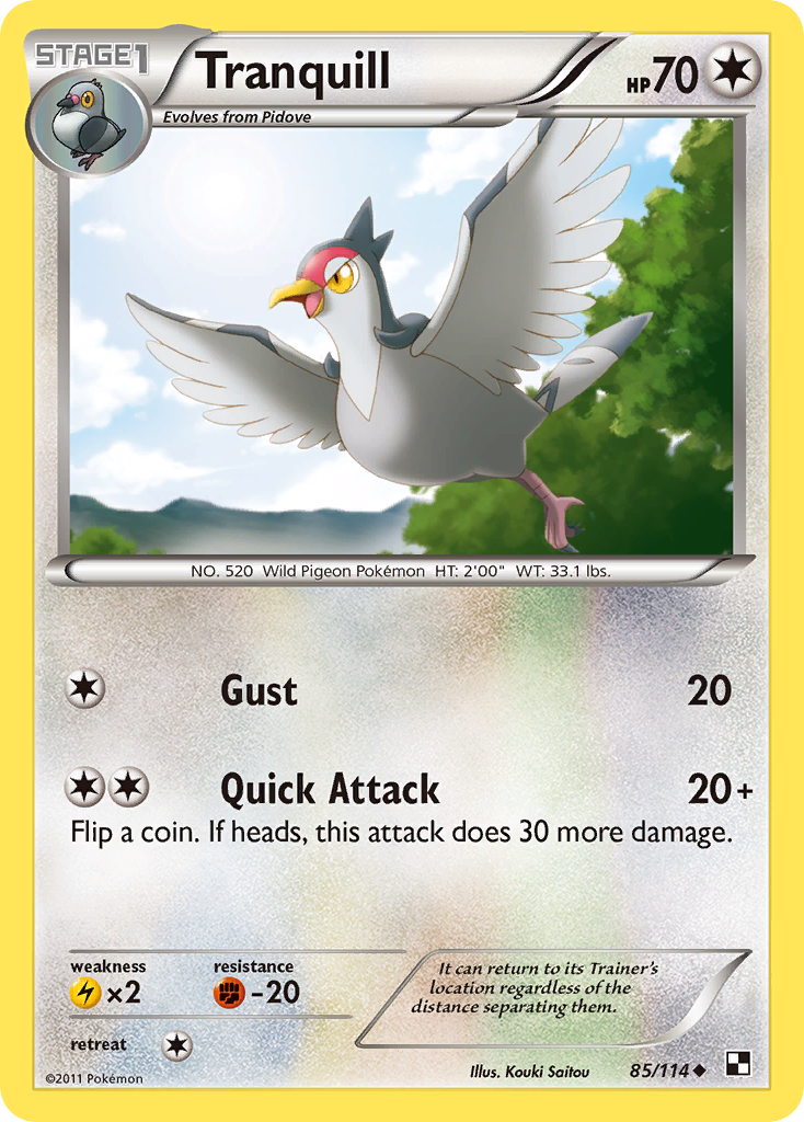 Tranquill (85/114) [Black & White: Base Set] | Exor Games Bridgewater