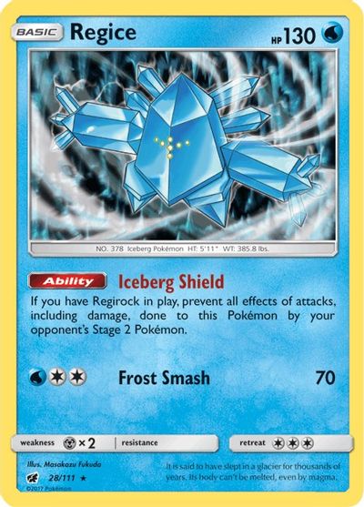 Regice (28/111) [Sun & Moon: Crimson Invasion] | Exor Games Bridgewater