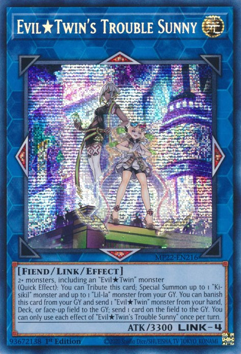 Evil Twin's Trouble Sunny [MP22-EN216] Prismatic Secret Rare | Exor Games Bridgewater