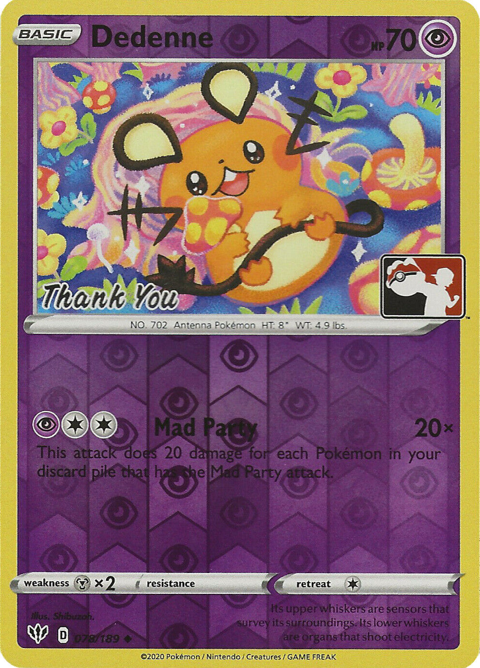 Dedenne (078/189) (Thank You Promo) [Sword & Shield: Darkness Ablaze] | Exor Games Bridgewater