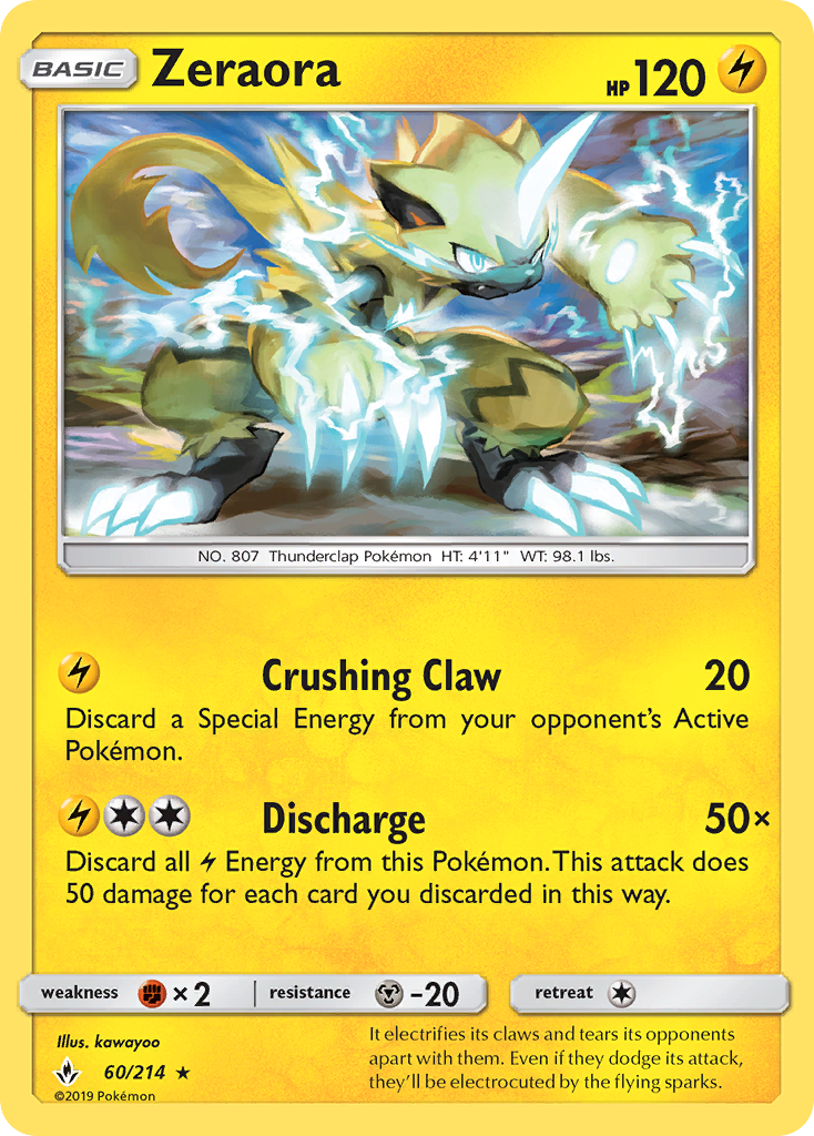 Zeraora (60/214) [Sun & Moon: Unbroken Bonds] | Exor Games Bridgewater