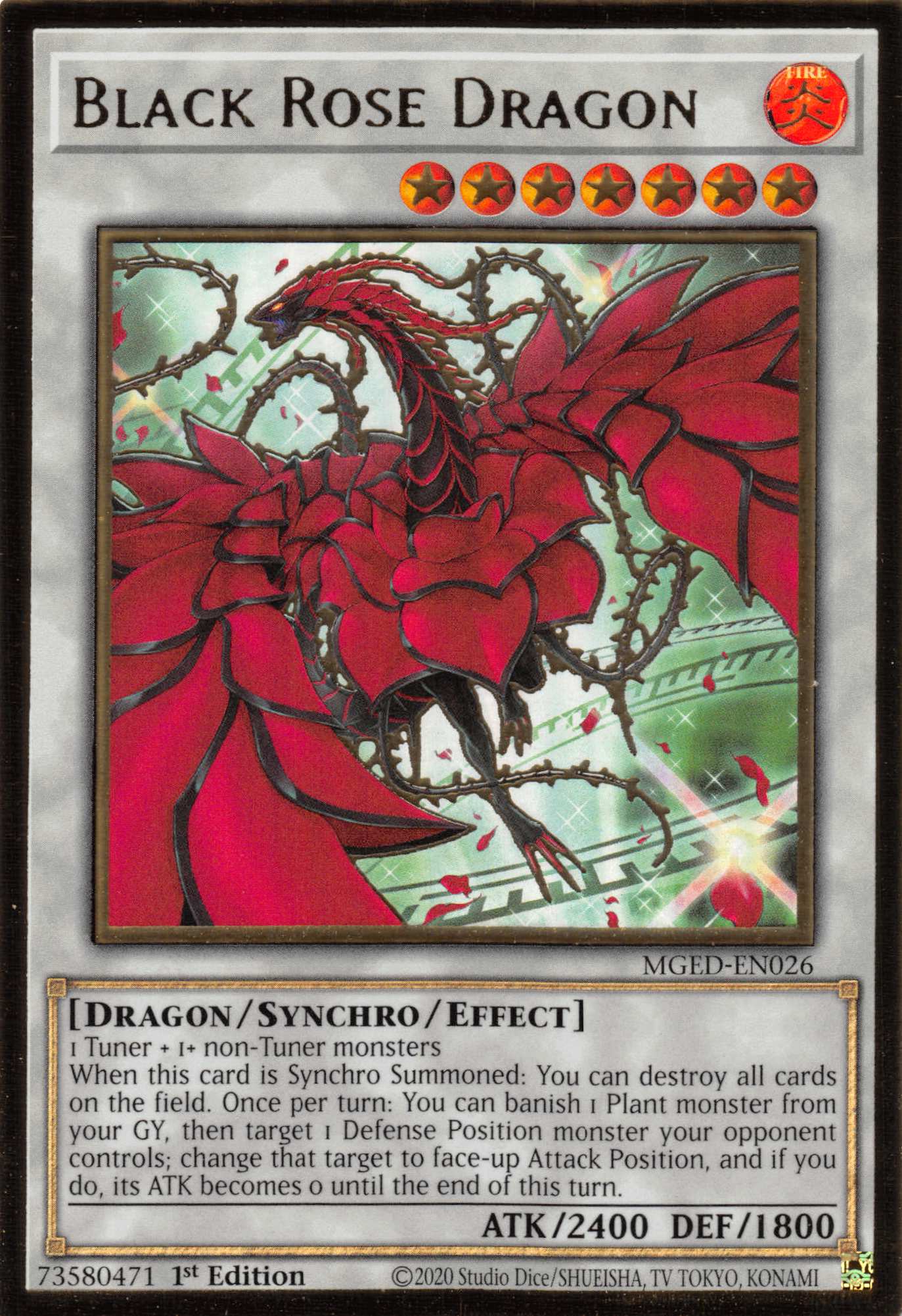 Black Rose Dragon (Alternate Art) [MGED-EN026] Gold Rare | Exor Games Bridgewater