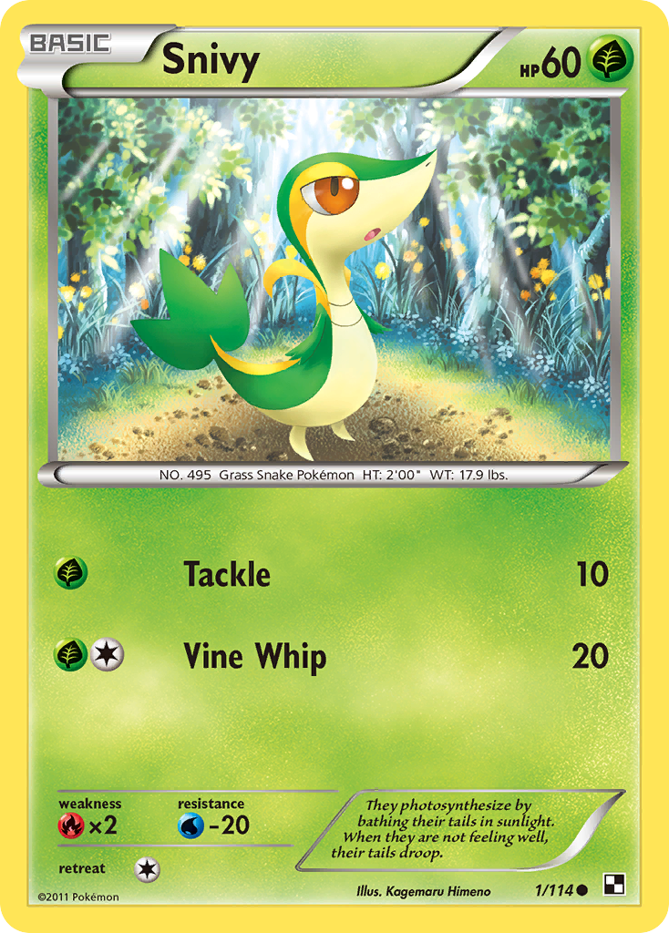 Snivy (1/114) (Cosmos Holo) [Black & White: Base Set] | Exor Games Bridgewater