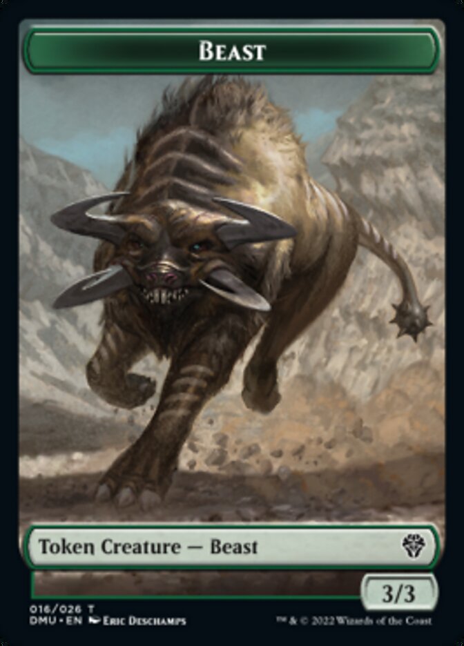 Kavu // Beast Double-sided Token [Dominaria United Commander Tokens] | Exor Games Bridgewater