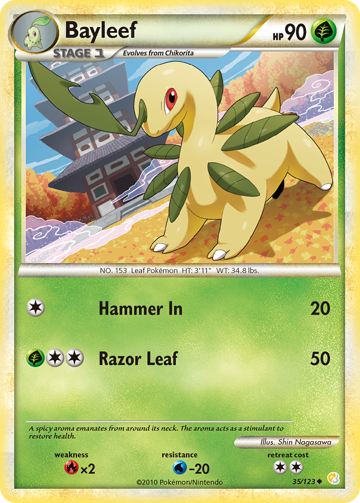 Bayleef (35/123) [HeartGold & SoulSilver: Base Set] | Exor Games Bridgewater