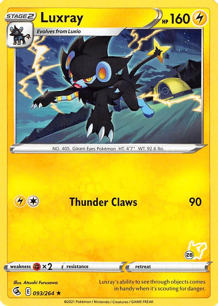 Luxray (093/264) (Pikachu Stamp #28) [Battle Academy 2022] | Exor Games Bridgewater