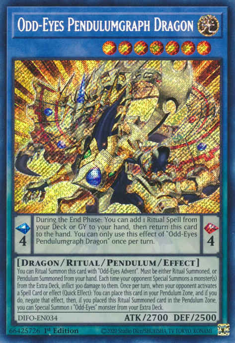 Odd-Eyes Pendulumgraph Dragon [DIFO-EN034] Secret Rare | Exor Games Bridgewater