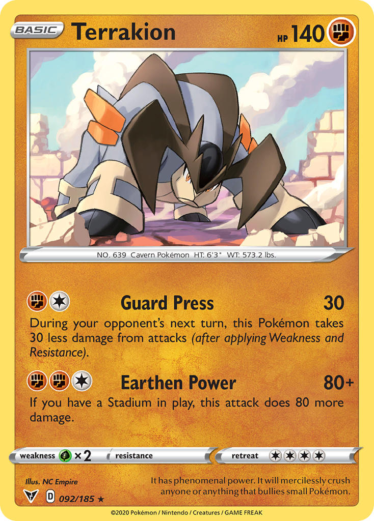 Terrakion (092/185) [Sword & Shield: Vivid Voltage] | Exor Games Bridgewater