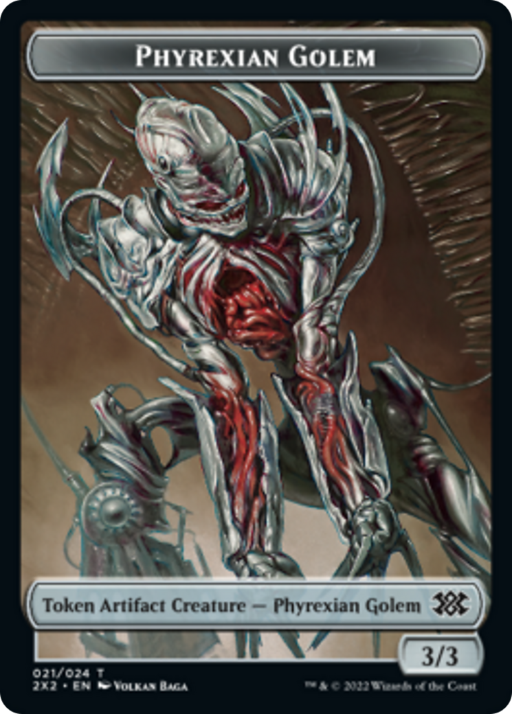 Egg // Phyrexian Golem Double-sided Token [Double Masters 2022 Tokens] | Exor Games Bridgewater