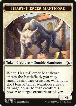 Heart-Piercer Manticore Token [Amonkhet Tokens] | Exor Games Bridgewater