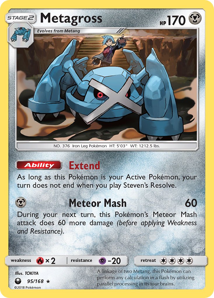 Metagross (95/168) (Prerelease Kit Exclusive) (Theme Deck Exclusive) [Sun & Moon: Celestial Storm] | Exor Games Bridgewater