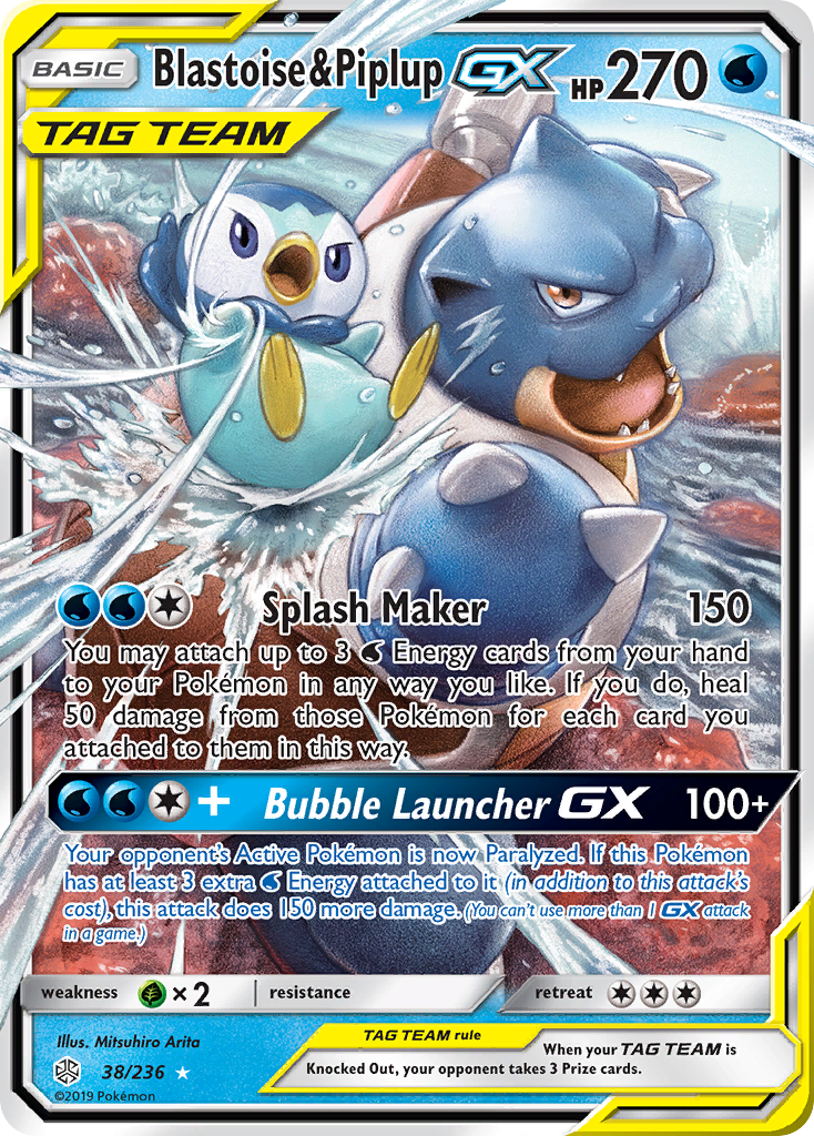 Blastoise & Piplup GX (38/236) [Sun & Moon: Cosmic Eclipse] | Exor Games Bridgewater