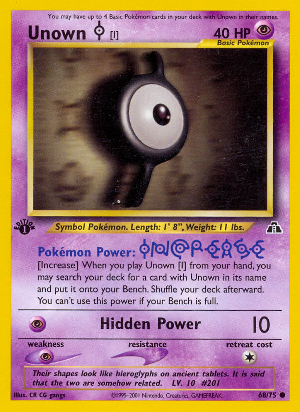 Unown [I] (68/75) [Neo Discovery 1st Edition] | Exor Games Bridgewater