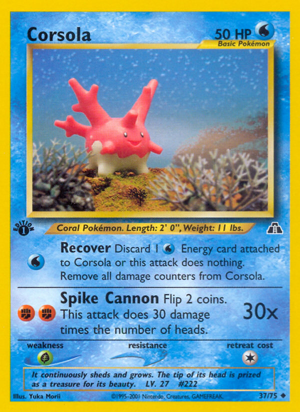 Corsola (37/75) [Neo Discovery 1st Edition] | Exor Games Bridgewater